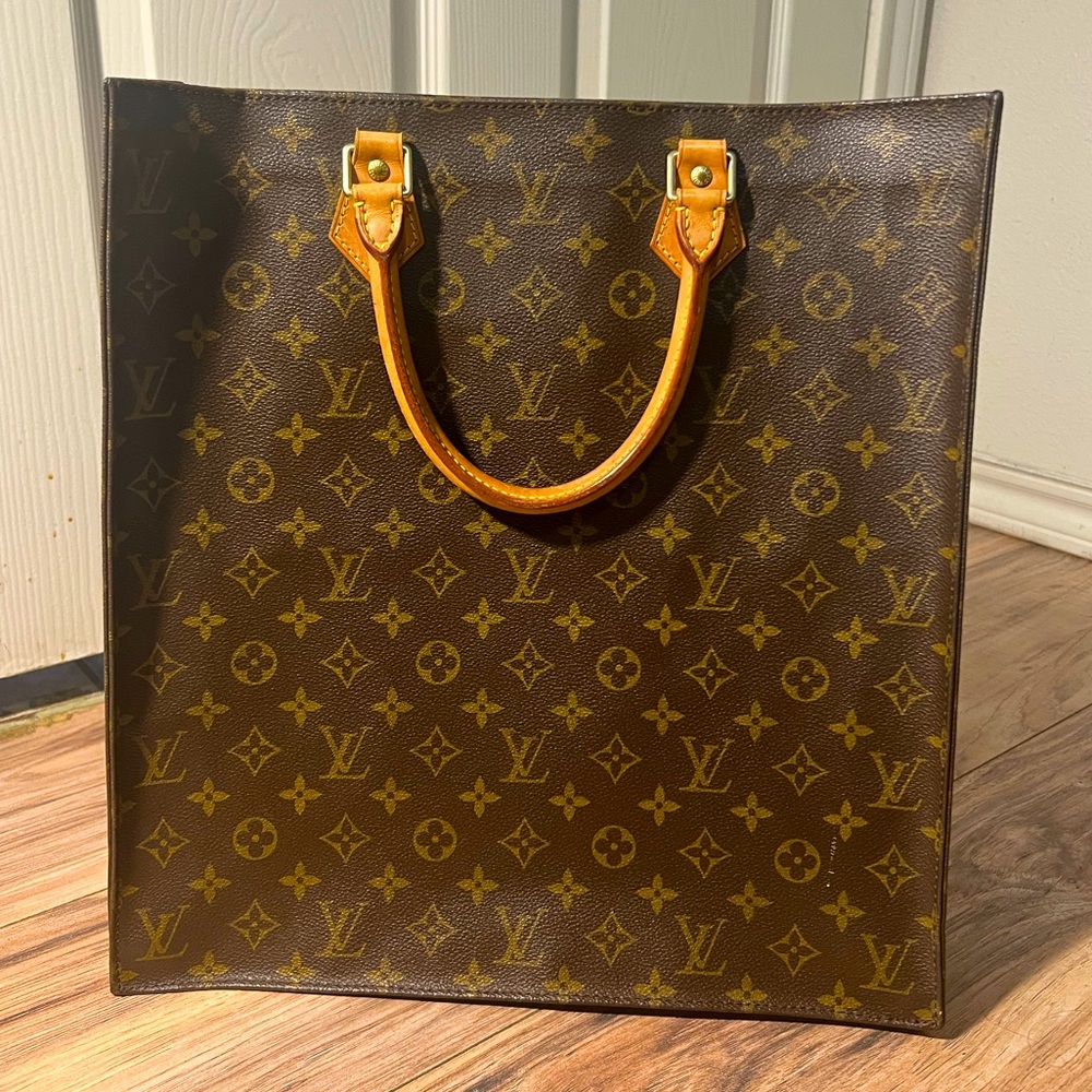 Louis Vuitton Sac Plat PM Monogram Tote Bag, Authentic